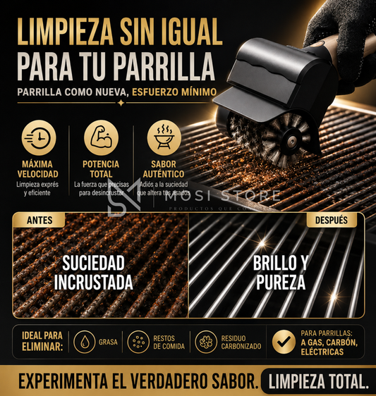 AsadoClean™ — Cepillo Eléctrico Limpia Parrillas | MOSI STORE