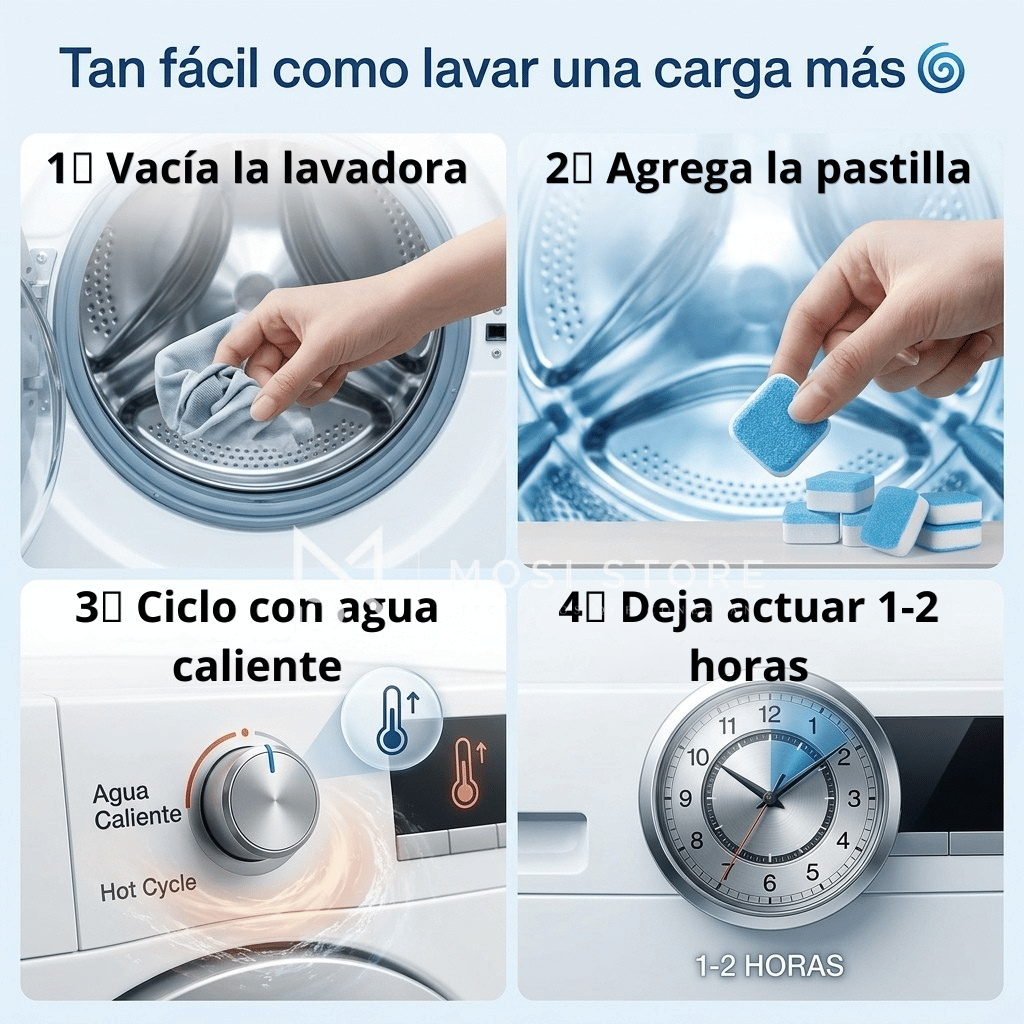 PastiClean™ — Pack Pastillas Limpia Lavadora x60 Unidades