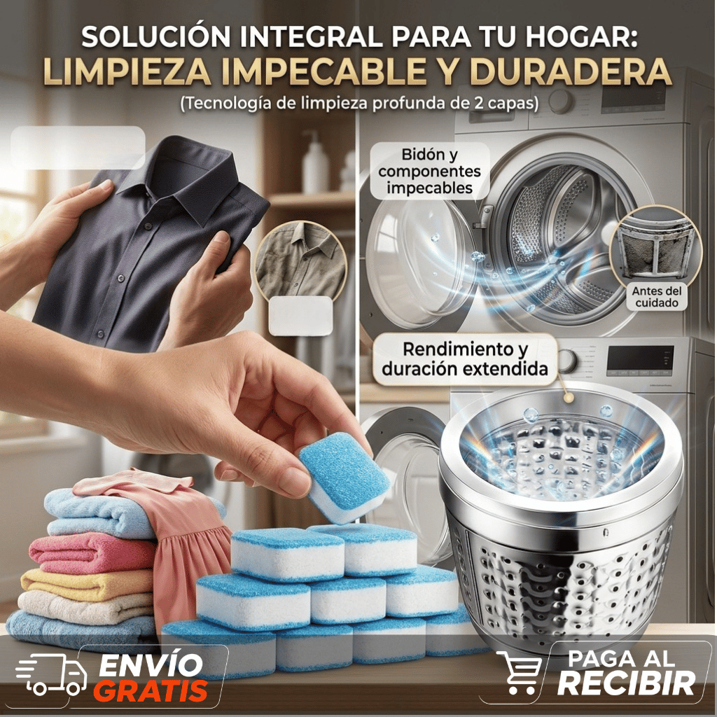 PastiClean™ — Pack Pastillas Limpia Lavadora x60 Unidades