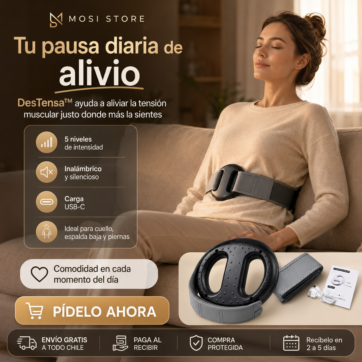 🌙✨ DesTensa™— Masajeador Muscular de Anillo Fascia USB-C | MOSI STORE