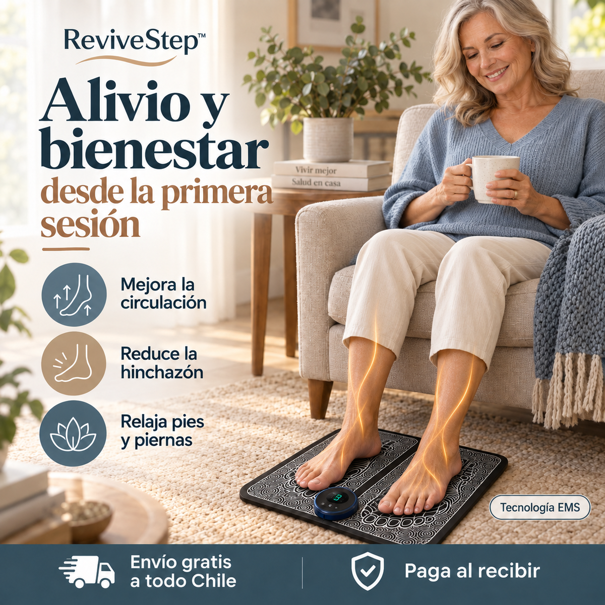 ReviveStep™ — Masajeador de Pies por estimulación EMS